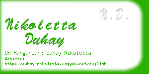 nikoletta duhay business card